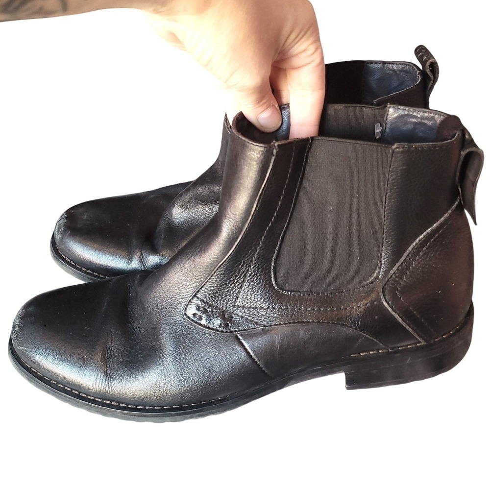 Kenneth Cole Reaction Men Black Leather Chelsea Boot 10.5 Urban Business Classic